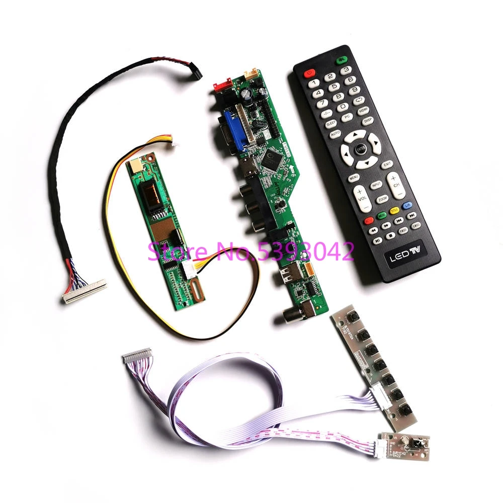 Fit QD15TL07 Rev.01/Rev.02/Rev.03 Remote 1CCFL TV Analog VGA USB 30-Pin LVDS 1280*800 LCD Display Controller Board DIY Kit