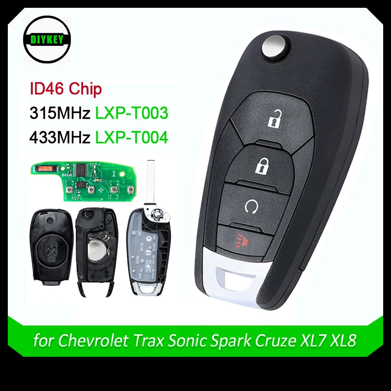 

Пульт дистанционного управления DIYKEY для Chevrolet Cruze Sonic Spark Trax, модель 13530736, 315 МГц, 13522770 МГц, чип PCF7941E ID46