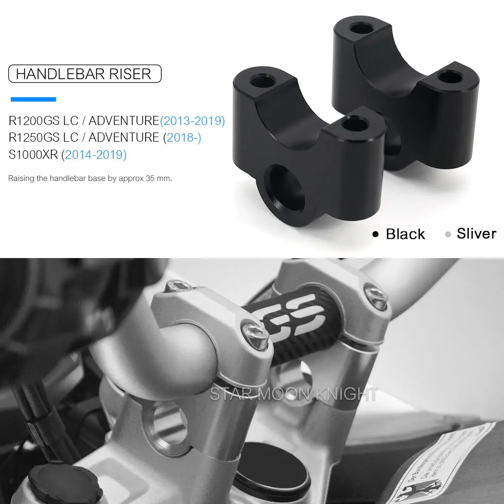 Motorcycle Handlebar Riser For BMW gs 1200 1250 r R1200GS R1250GS LC Adventure ADV S1000XR Handle Bar Clamp Adapter 35MM Extend