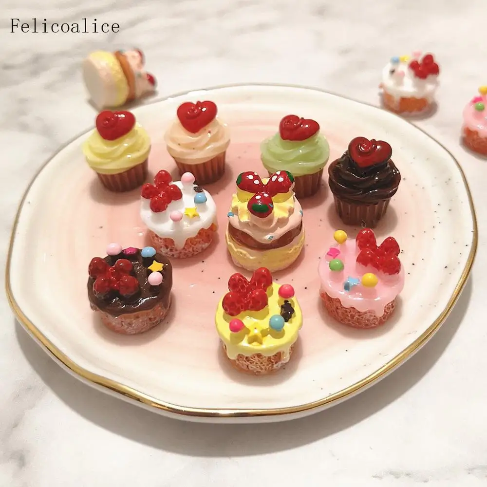 Figuras en miniatura de relleno de Slime, juguete de simulación para cena, comida y dulces, DIY, 5 uds.