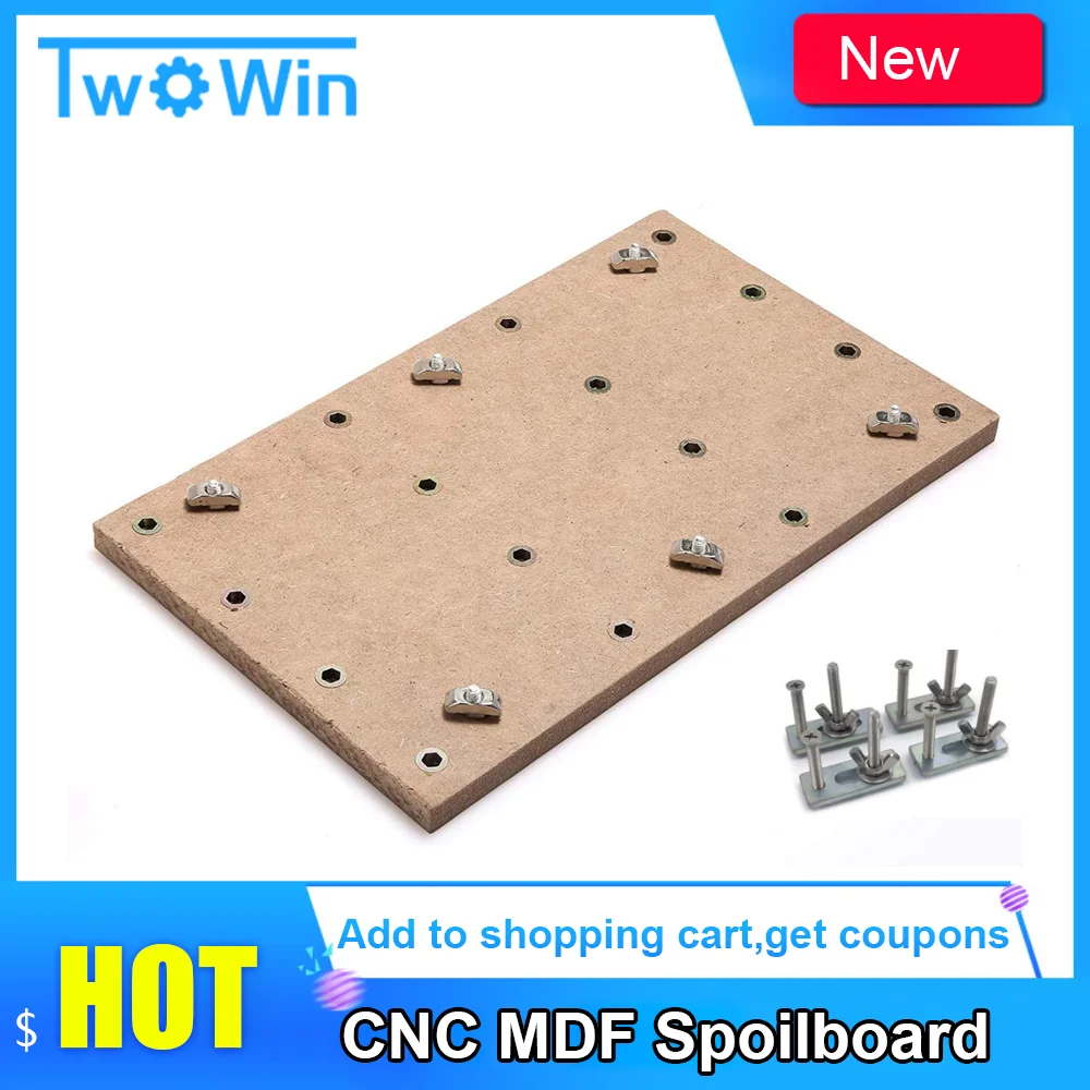 CNC MDF Spoilboard Protective Wood for 3018 CNC Routers, CNC Accessories 30 x 18 x 1.2cm (11-4/5\'\'x 7\'\'x 1/2\'\'), M6 Holes (6mm)