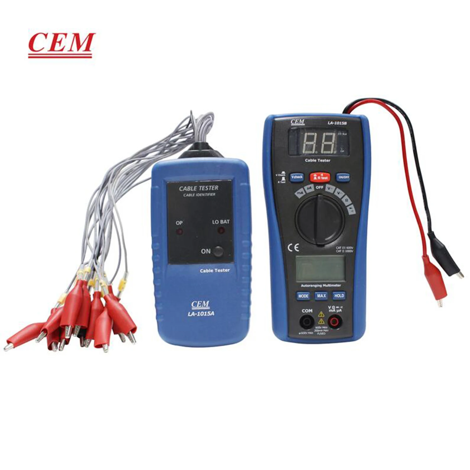 CEM LA-1015 Cable Indentifier Tester Meter Transmitter/Receiver and DMM Multifunctional Cable Detector Network Fault Tester.