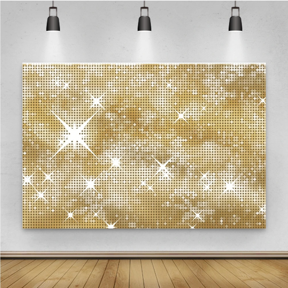 Laeacco Golden Glitter Sequins Abstract Art Portrait Home Decor Birthday Backdrop Photographic Photo Background For Photo Studio