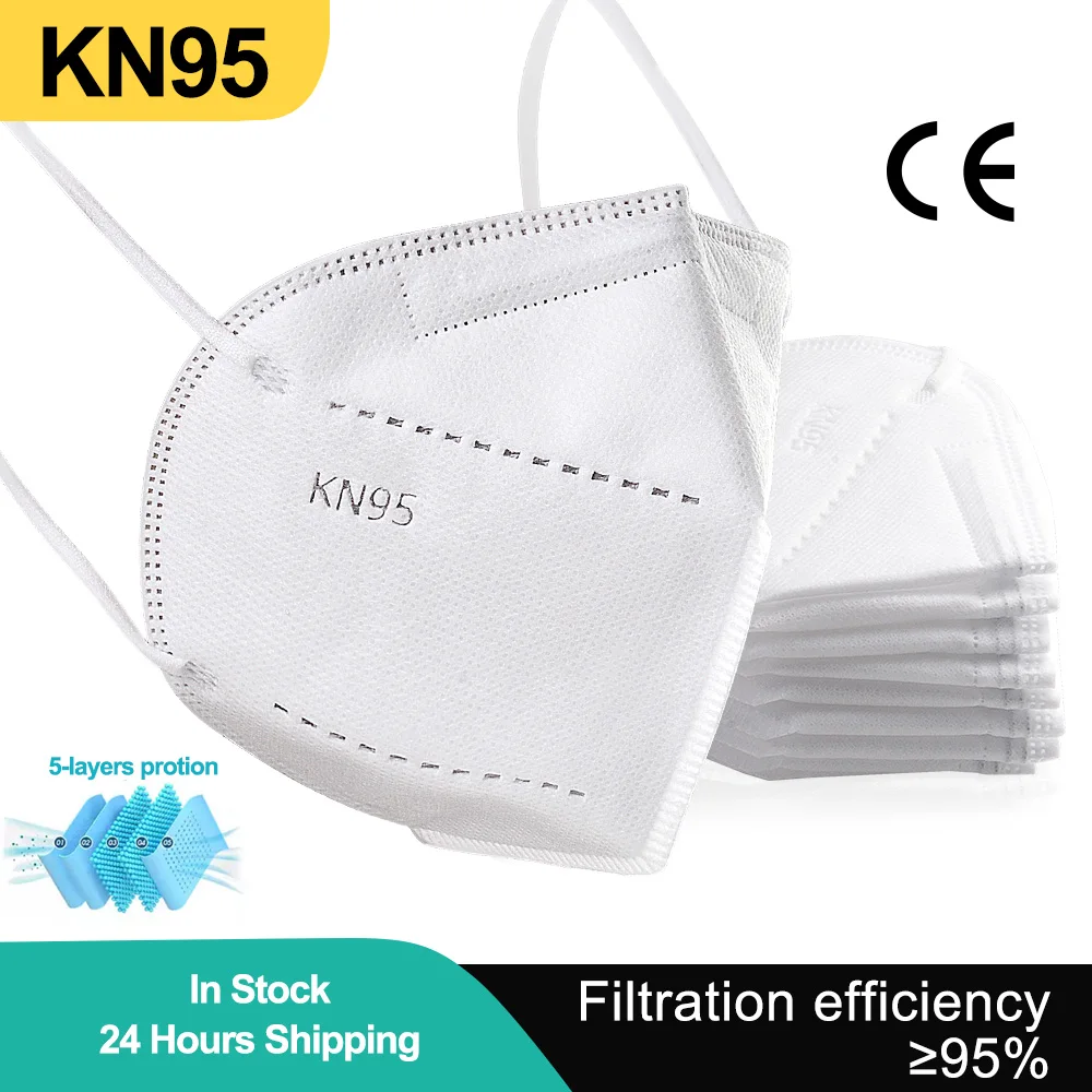 

ffp2 masks KN95 Adult White 5 Layers ffp2 certificate ce Protective Mouth Face Mask KN95 Filter Respirator ffp 3 FPP2 Masque