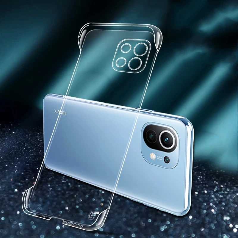 New Frameless Clear PC Hard Phone Case For Xiaomi Mi 12 11 Ultra 10T Lite 10 Pro 9T MIX4 POCO F3 M3 Redmi Note 7 8 9 10 Pro K40