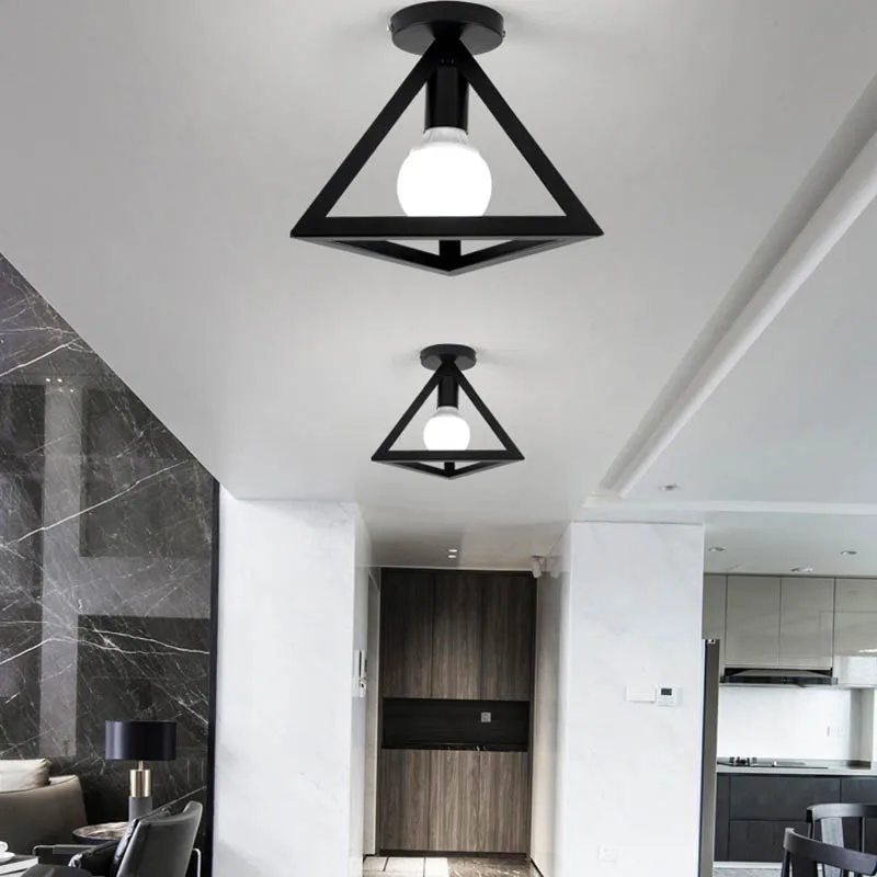 Ceiling lamp modern Mini Painting Metal triangle Cube Ceiling Light Fixture for Hallway Bedroom Kitchen decorative room light