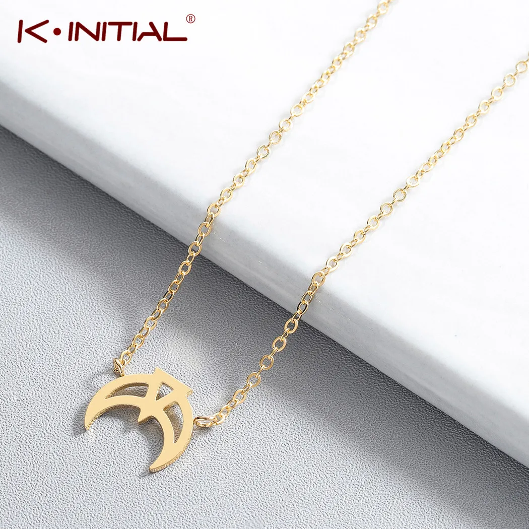 Kinitial Fashion Cresent Moon Pendant Necklaces for Women Moon Gothic Handmade Necklaces Choker Collier femme Jewelry