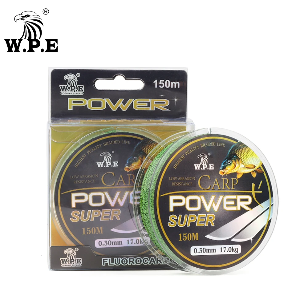 W.P.E  Carp Nylon fishing Line Super Power 0.2mm-0.60mm Fluorocarbon Coating Fishing Line 10-41KG Double color Fast Sinking Line
