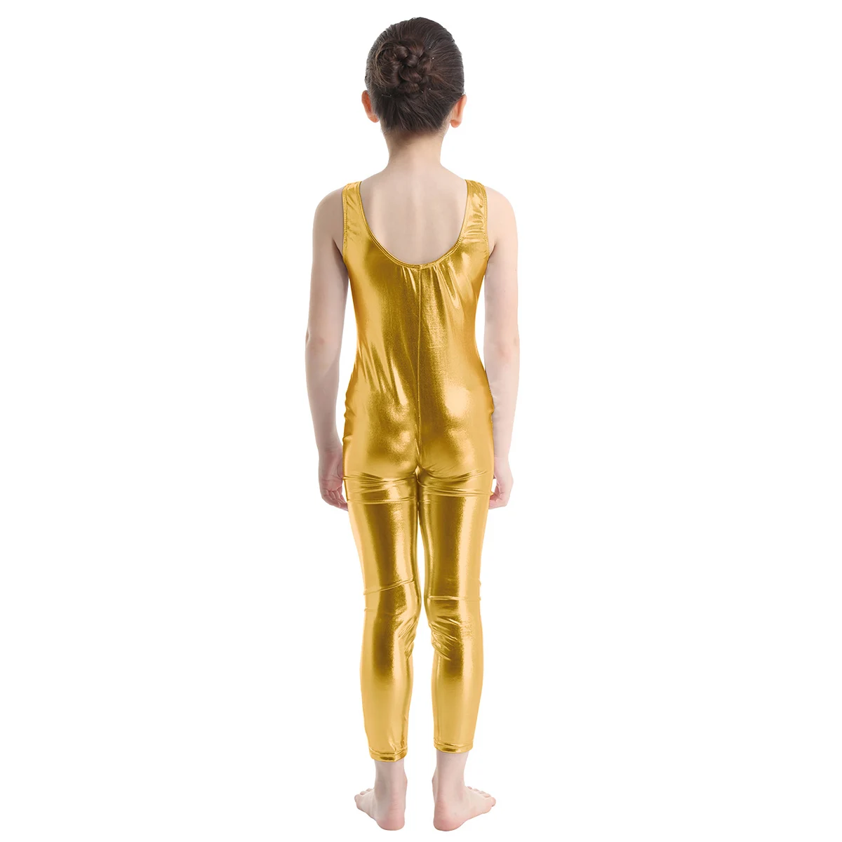 Kids Girls Sleeveless Shiny Ballet Dance Gymnastics Leotard Jumpsuit Unitard Dancewear Ballet Training Costume Performance Wear