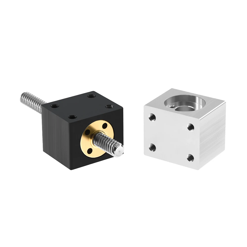 T8 Screw Nut Conversion Seat 3D Printers Parts T8 Trapezoidal Nuts Lead Screw Housing Mounting Bracket Aluminum Block