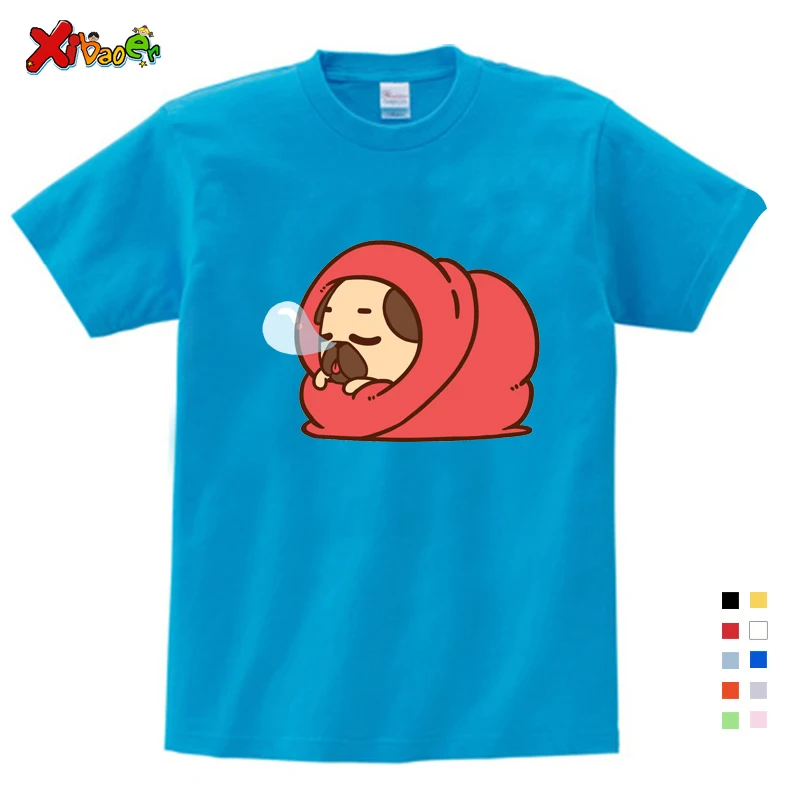 

Girls Clothes for Summer T-shirt 3-9 Years O-Neck Short White T Shirt Dogs Sleep Cartoon Graphic Girls T-shirt Boy Tshirts Kids