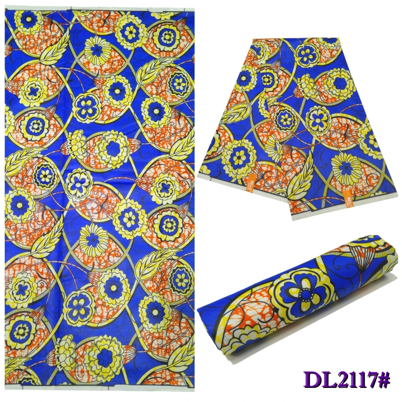 New Wax Fabric African Polyester Print Veritable Ankara Real Wax Fabric 6Yards\\set