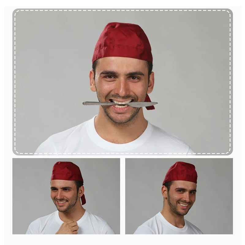 Chapeau de chef funky pour hommes et femmes, chapeaux de serveur, casquette de restaurant, chapeaux de cuisine d'hôtel, ruban réglable, haute qualité