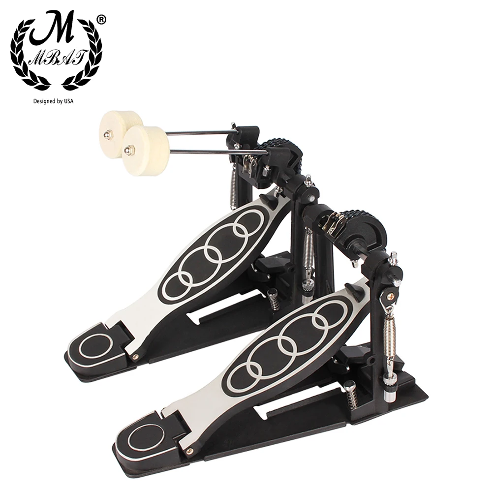 

M MBAT High-Quality Double Drums Set Pedal Professional Double Chain Drive Metal Foot Kick Pedal Percussion Drum Set Accessories