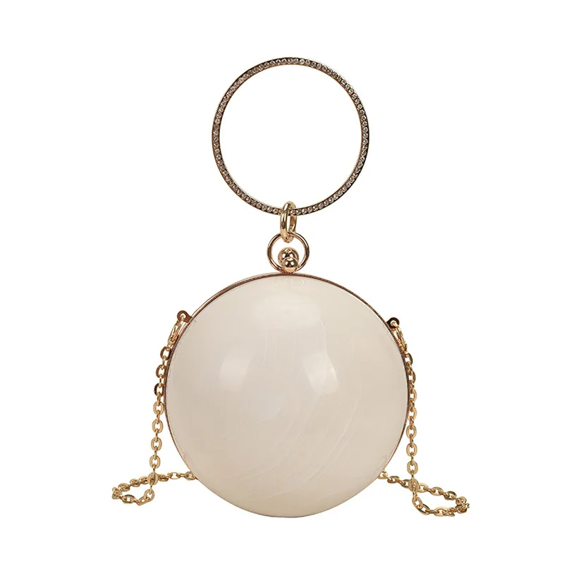 Acrylic Round Ball Shoulder Bag For Women 2021 New Arrive Crossbody Bags With Chain Transparent Evening Clutch PVC Handbags