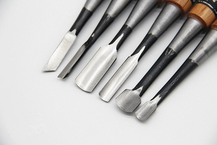 Japanese Chisel Carving Chisel Carving Knife Anlai White Steel Woodworking Chisel Round Chisel Bevel Triangle V Knife