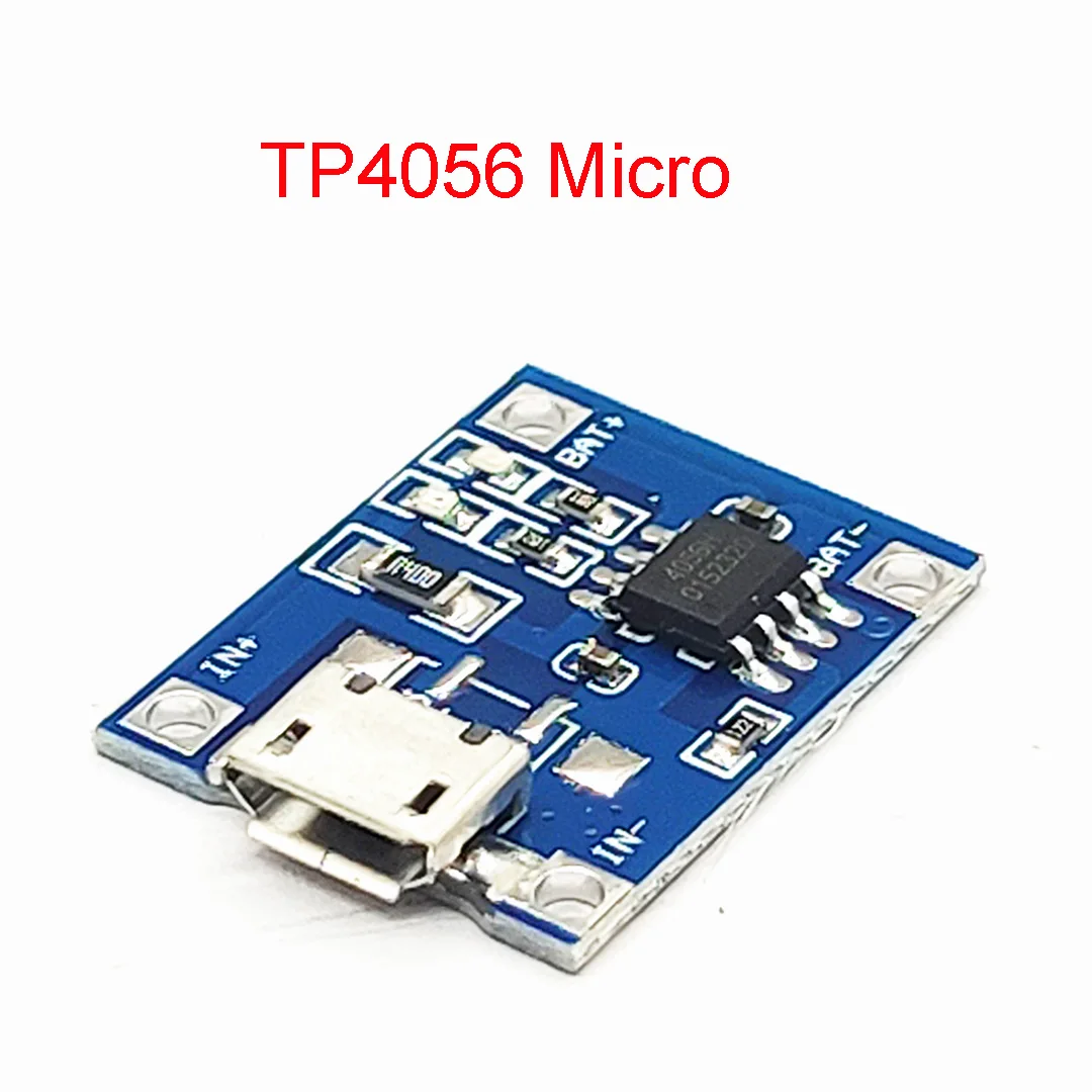 TP4056 1A MICRO พอร์ตไมค์ USB Lipo แบตเตอรี่โมดูลชาร์จไฟแบตเตอรี่ลิเธียม DIY Micro USB