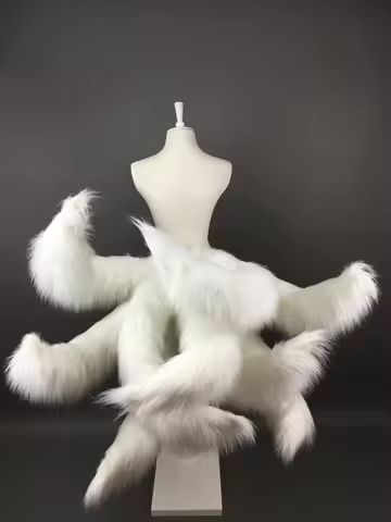 Game LOL Cosplay Costumes Fox LOL Ahri Nine Tailed Upgraded Transform-model White Tail Cosplay