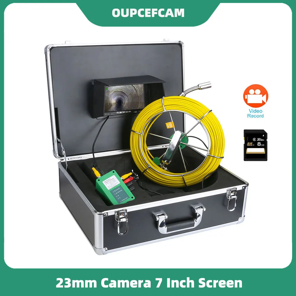 

23mm Stainless Steel IP68 Waterproof Camera Drain Pipe Sewer Inspection Endoscope System 7"LCD 1000 TVL Camera with 6W LEDs