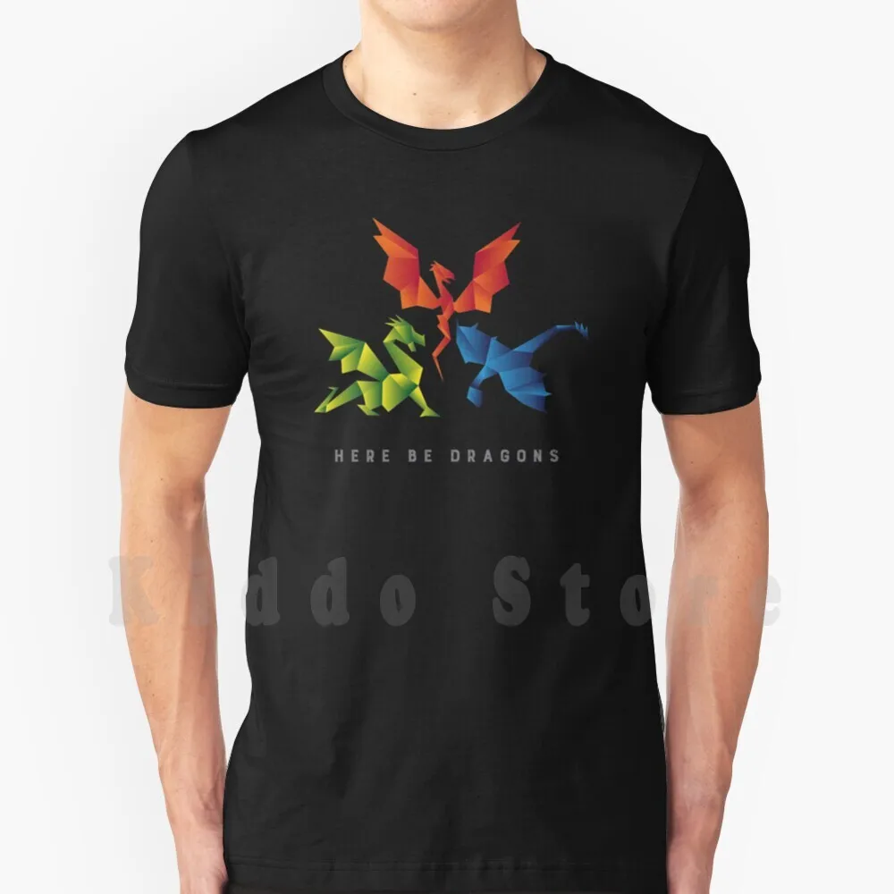 Scp-1762 Where The Went Origami Style T Shirt DIY Big Size 100% Cotton Scp Foundation Scp 1762 Dragon Here Be Oz Ouroboros Scp