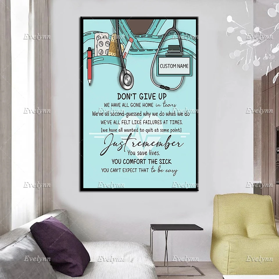 Personalized Nurse Poster | Just Remember You Save Lives Canvas, Nurse's Gift, Proud Nurses, Wall Art Modern Home Decor Prints