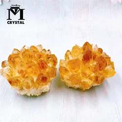 Natural Raw Citrine Quartz Stone Crystal Cluster Healing Yellow Stones Mineral Specimen Home Decoration