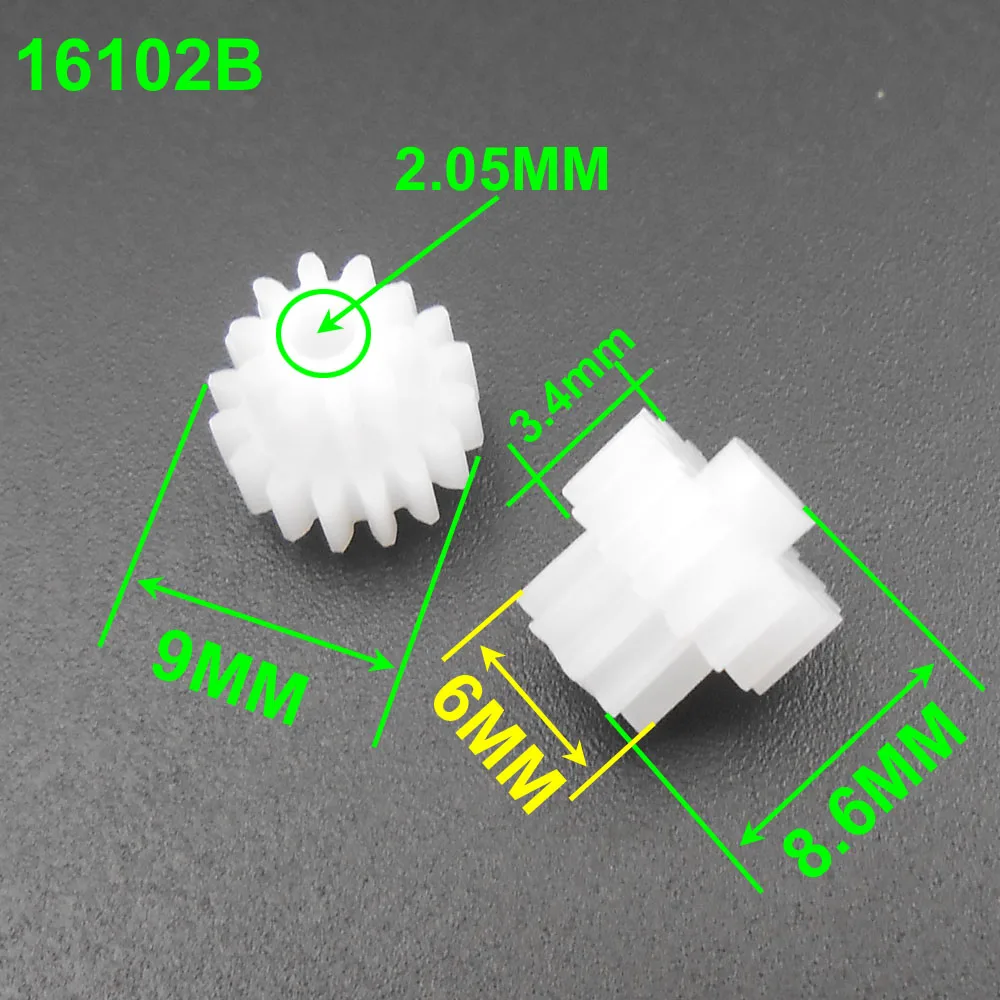 20 sztuk X 0.5 moduł 0.5 M plastikowe podwójne koło zębate redukcja dwuwarstwowa przysłona 2.05MM 1.95MM 2A 2B 16T 18T 20T 22T 24T 26T 28T 30T