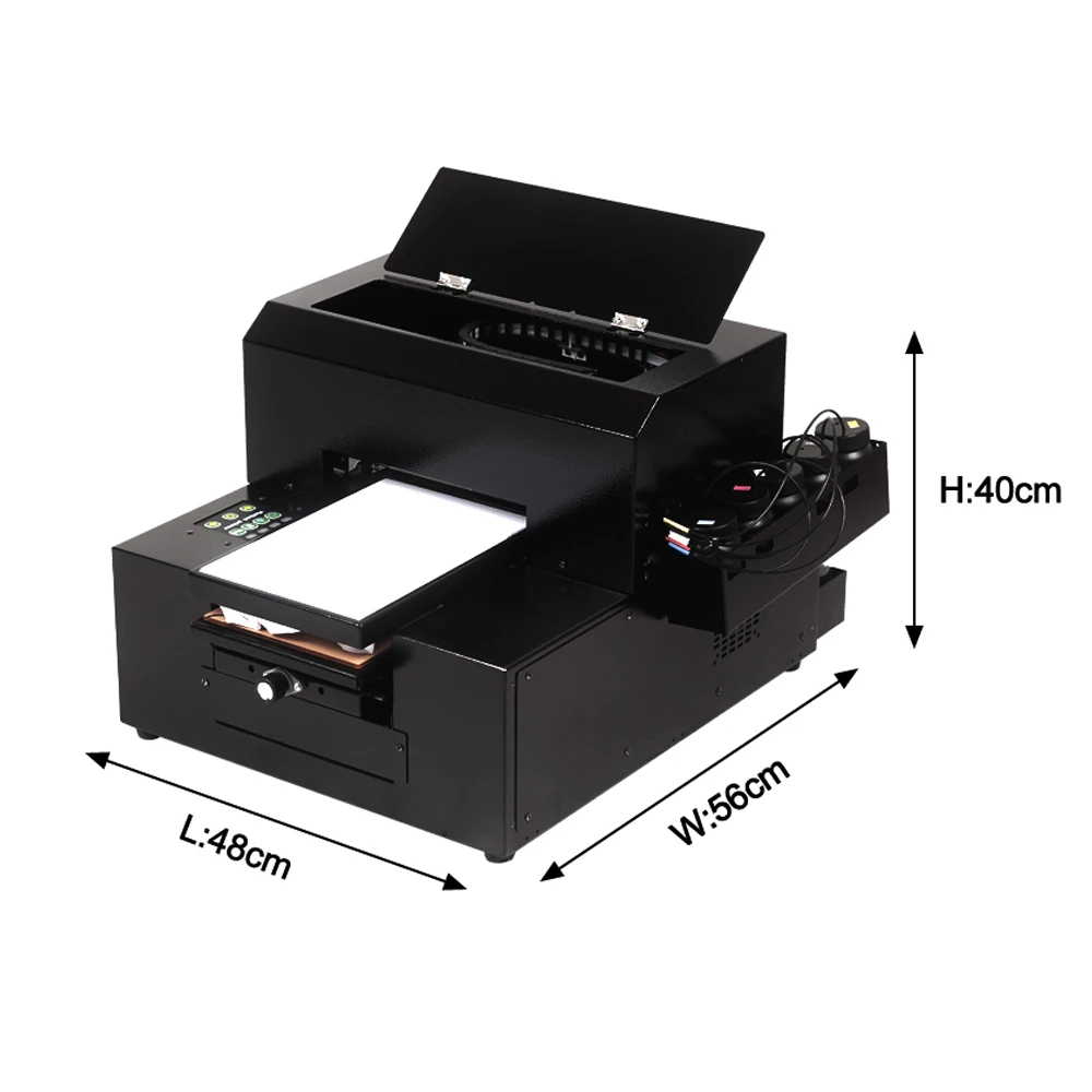 Impresora de inyección de tinta a Color, tinta de cinta plana A4 UV de 6 colores para impresión de patrones de acrílico/cerámica/metal/vidrio/madera