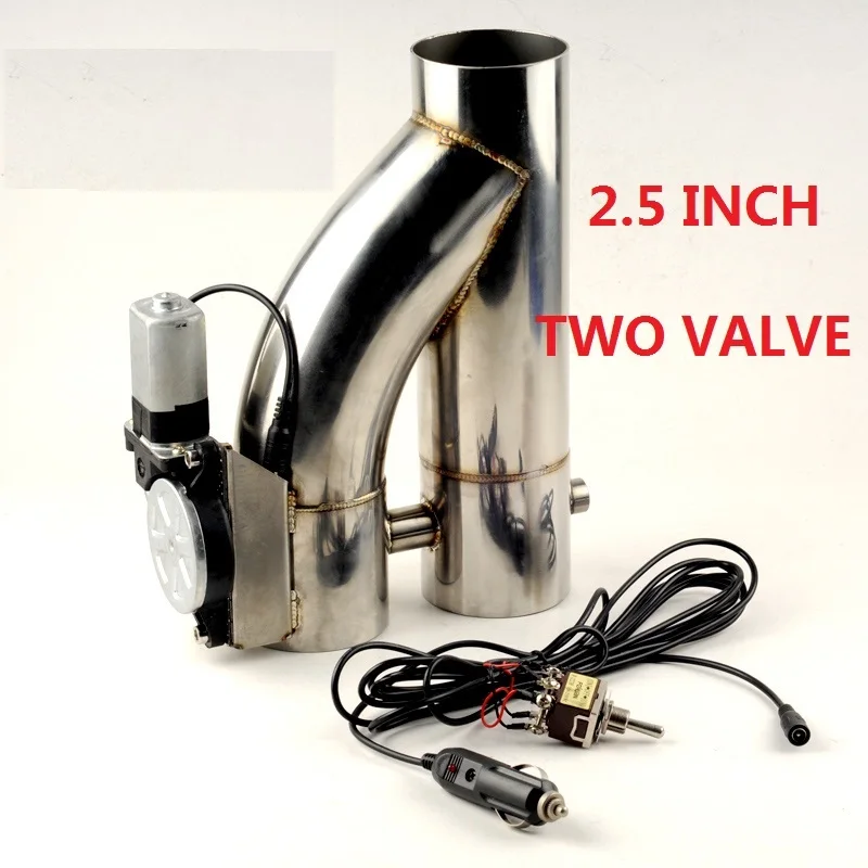 

Universal 2"/2.5''/3" inch SS304 type Y pipe adjustable car EXHAUST E-cut out with TWO valve electric by switch control