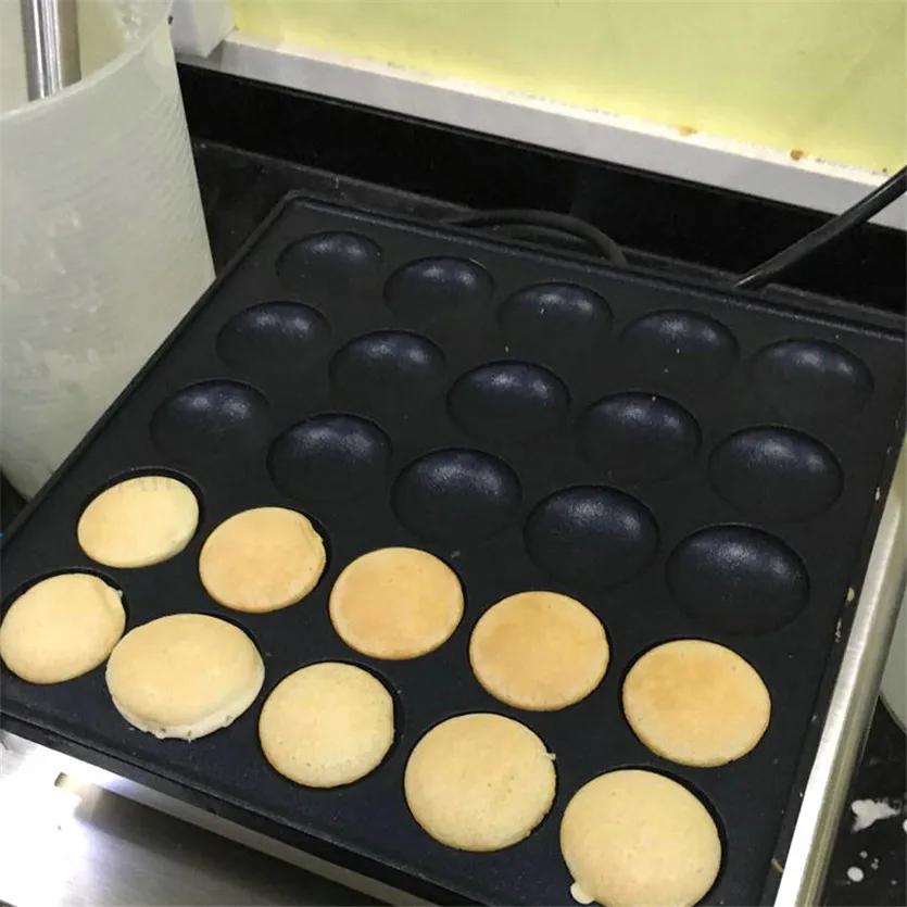 Poffertjes Grill Machine Stainless Steel Mini Pancakes Waffle Machine Non-Stick 25 Holes Dutch Poffertjes Maker