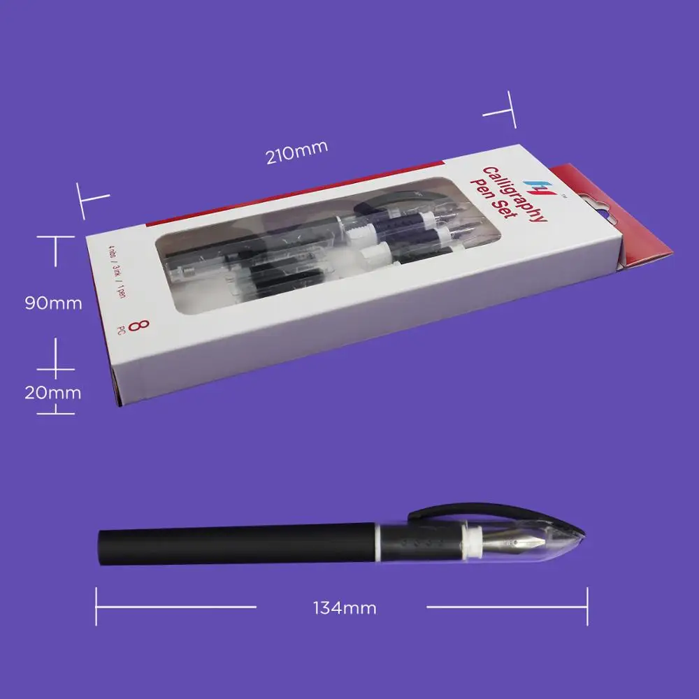 Imagem -04 - Caligrafia Caneta-tinteiro Estender Holder Tinta para Escrever Canetas Caixa de Presente do Cartucho Material de Papelaria Novo Nib Pcs