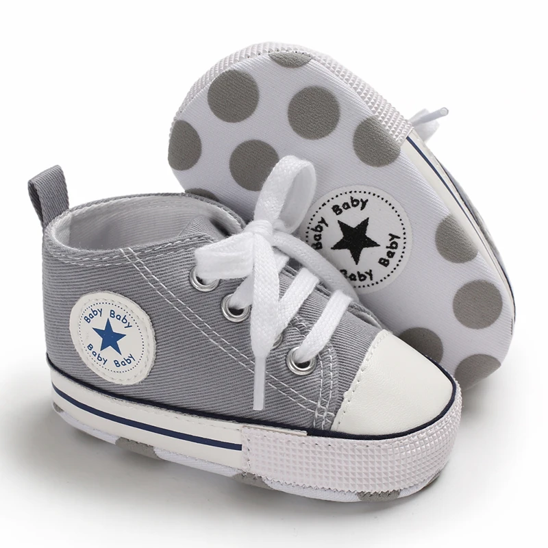 Canvas-Turnschuhe für Babys, Jungen und Mädchen, Lauflernschuhe für Kleinkinder, rutschfest, weiche Sohle, klassische Schuhe für Neugeborene, 0–18 Monate – Detail 30