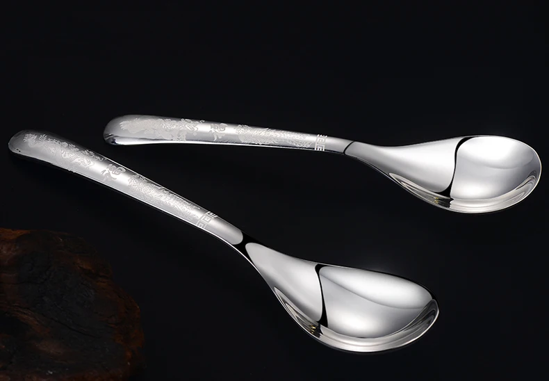 S999 sterling silver handmade coffee spoon dessert, ice cream, teaspoon picnic kitchen accessories