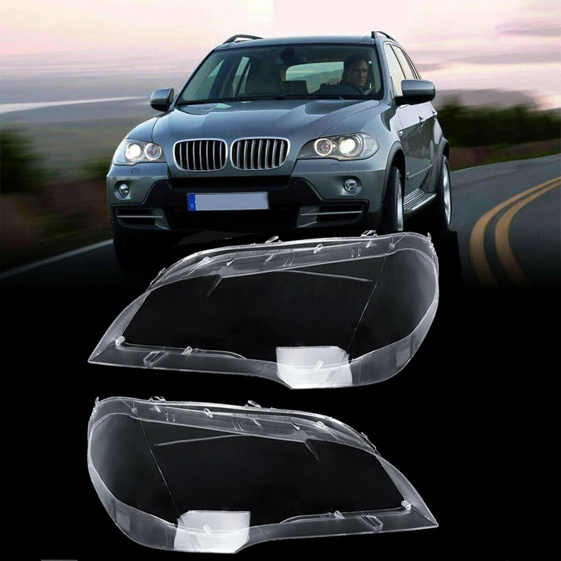 รถClearเลนส์ไฟหน้าเปลี่ยนไฟหน้าไฟหน้าShellสำหรับ-BMW X5 E70 2008-2013