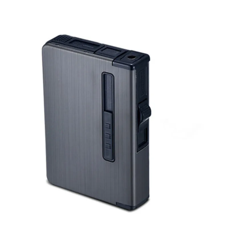 Butane Windproof Lighter Creative Portable Metal Cigarette Case Inflatable Lighter Cigarette Accessories Men Gift