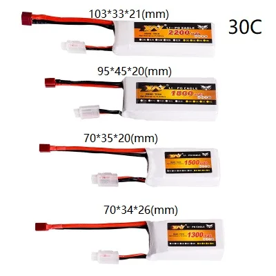 11.1V 1300/1500/1800/2200mah 30C  1P Lipo Battery T Plug Rechargeable for RC Racing Drone Quadcopter Helicopter Car Boat