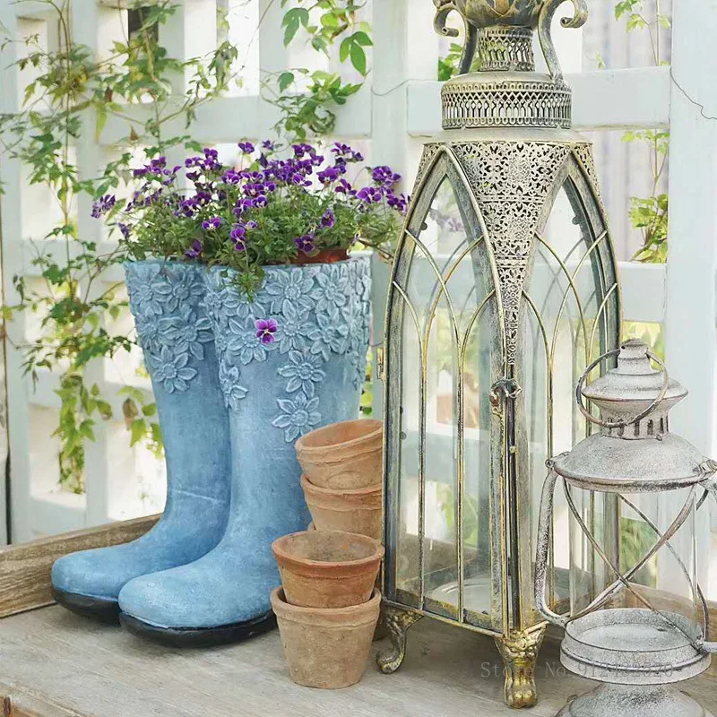 Creative Rain Boots Flower Pot, Umbrella Plug Bucket, Balcony Outdoor Garden, Villa Courtyard, Gardening Decoration, Decoration