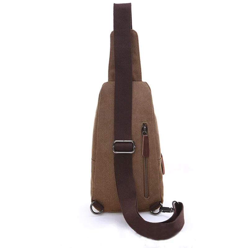 Men\'s Canvas cow Leather Chest Bag Summer bag Big Capacity Crossbody Bag Casual Male Riding Messenger iPad Cell Phone Sling Bag