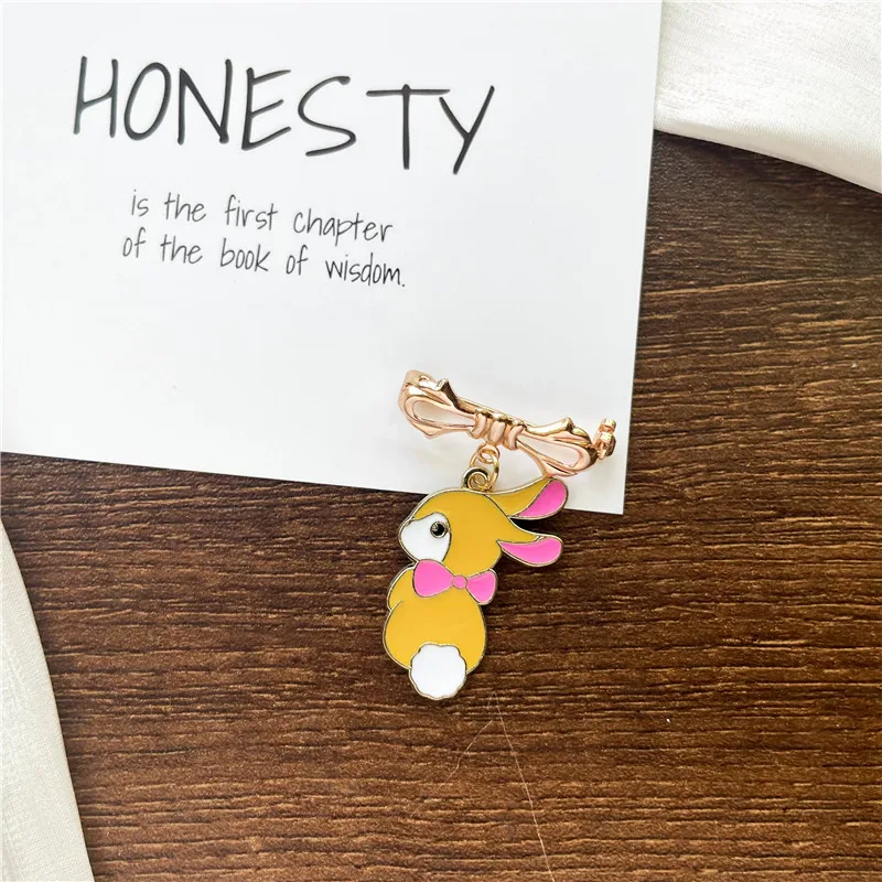 Fun Cartoon Unicorn Rabbit Enamel Pendant Brooches For Women Girls Cute Animal Lapel Badge Pins Bag Clothes Jewelry Gifts