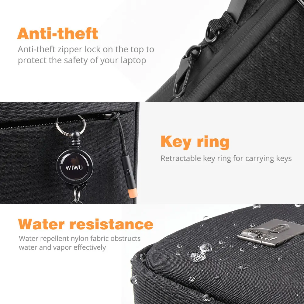 WIWU New Portable Laptop Sleeve 13 14 Double Layer Laptop Bag for MacBook Air 15 Air 13 2022 Case Waterproof Bag for Laptop 15.6