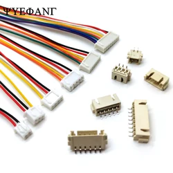 10Sets= 10pcs XH2.54 XH 2.54mm Wire Cable 20cm + 10pcs JST Plug Connector 2/3/4/5/6/7/8 Pin SMD Horizontal Plug Socket 26AWG