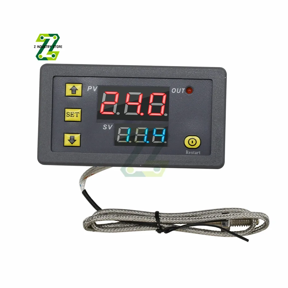 Imagem -02 - Controle de Temperatura Digital W3230 12v 24v Ac110220v Probe Line Display Led Termostato Calor e Arrefecimento Instrumento de Controle