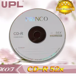 Wholesale 5 Discs Grade A x52 700MB Blank Princo Printed CD-R