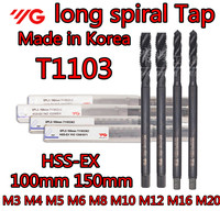 M3 M4 M5 M6 M8 M10 M12 M16 M20 100mm 150mm Made in Korea YG-1 T1103 T1105 HSS-EX Long spiral Tap Processing: alloy steel, etc