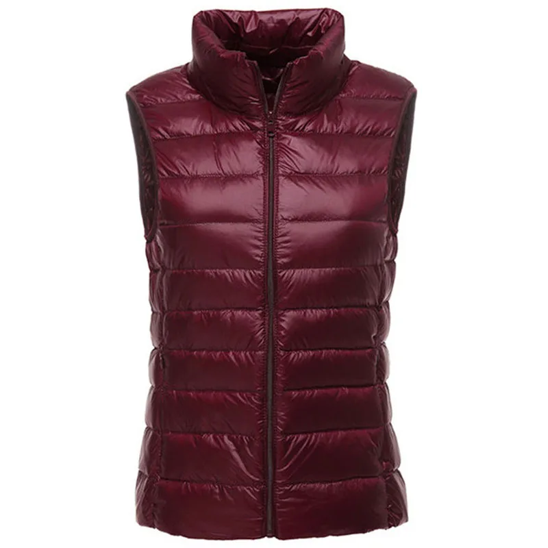 Packable Ultra-light Sleeveless Women's Winter Down Jacket White Duck Feather Warm Waistcoat Down Vest Outerwear Coats for Woman