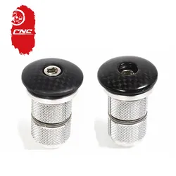 CNC 자전거 헤드셋 확장 볼트 캡 포크 스티어러 압축기 확장기 3K 탄소 섬유 28.6mm 자전거 캡 헤드셋