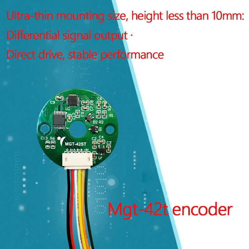 Ultra-thin Brushless Steel Tube Stepper Motor Magnetic Encoder 1000 Line AB Phase with Differential Output MGT-42ST