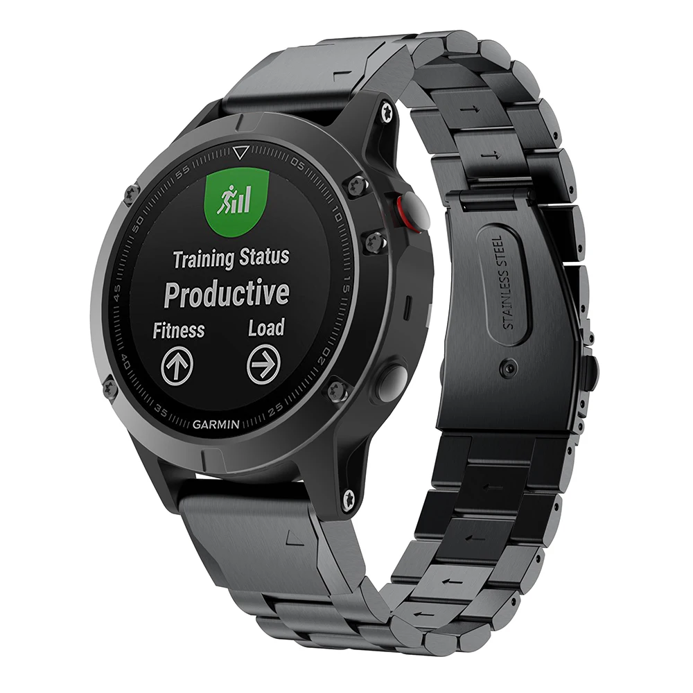 Paslanmaz çelik bant Garmin Fenix 5 5 S 5X 6S 6X 6 Pro öncüsü 935 akıllı izle bilezik hızlı Fit Metal kordonlu saat Correa