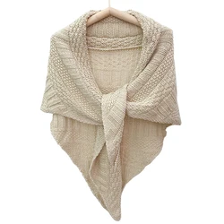 Bufanda triangular para mujer, chal de punto, manta grande y cálida, Pashmina, Ponchos, Invierno