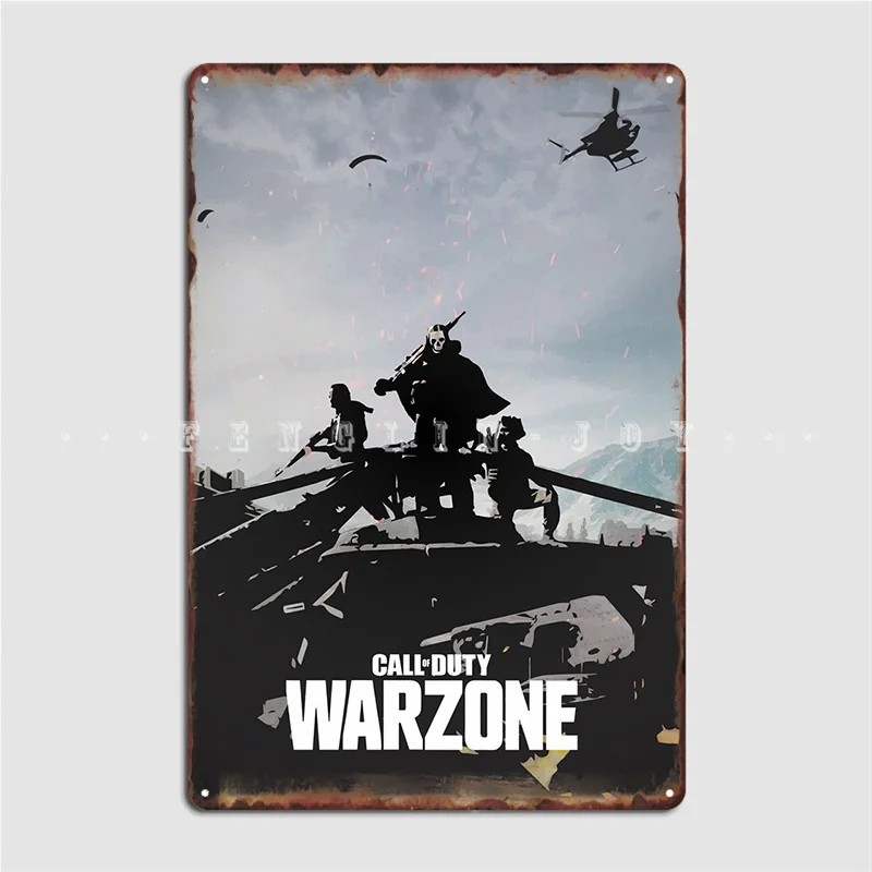 Cod Warzone Black 02 Poster Metal Plaque Mural Plaques Wall Cave Designing Tin Sign Poster